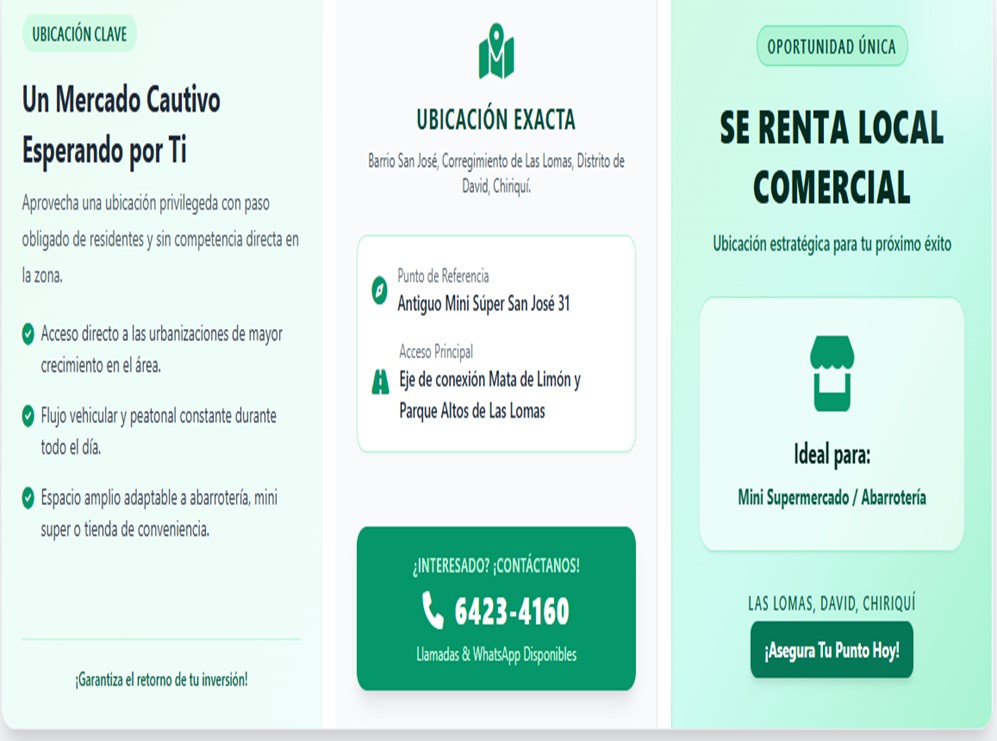 Resumen gráfico de ubicación y ventajas